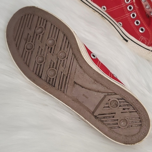 Vintage 1960s 1970s CONVERSE FASTBREAK Red Canvas Low Top Onestar Sneakers Sz 1 - Picture 13 of 17
